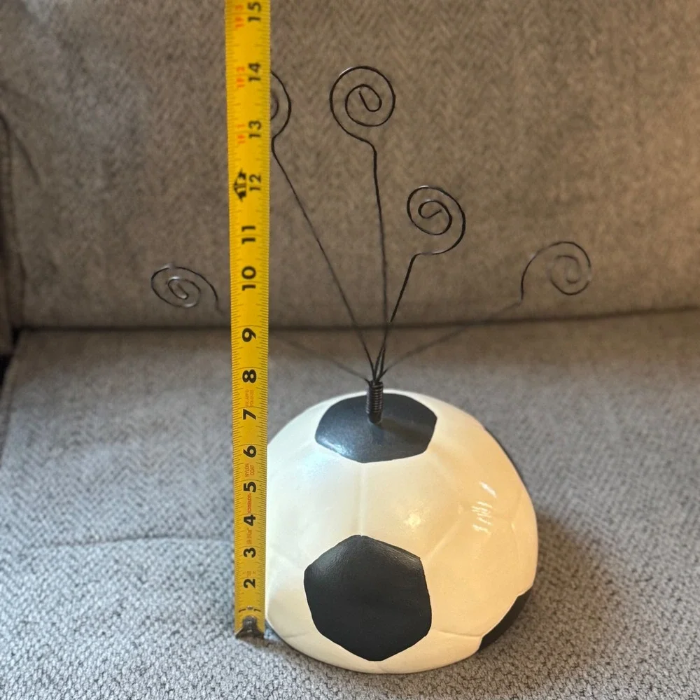 Large Soccer Ball Photo Holder with 5 Wire Photo Clips Sports Display Decoration